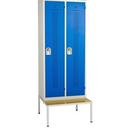 Socle-banc pour vestiaire industriel