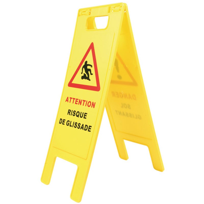 Panneau de signalisation pliable "danger sol glissant"