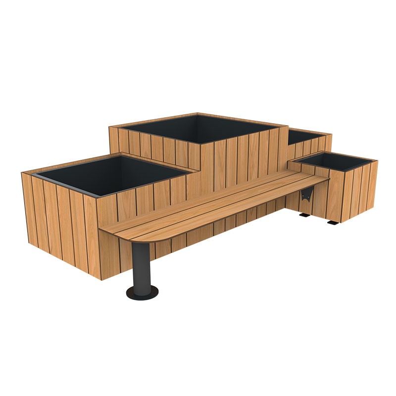 Jardinières avec banc intégré