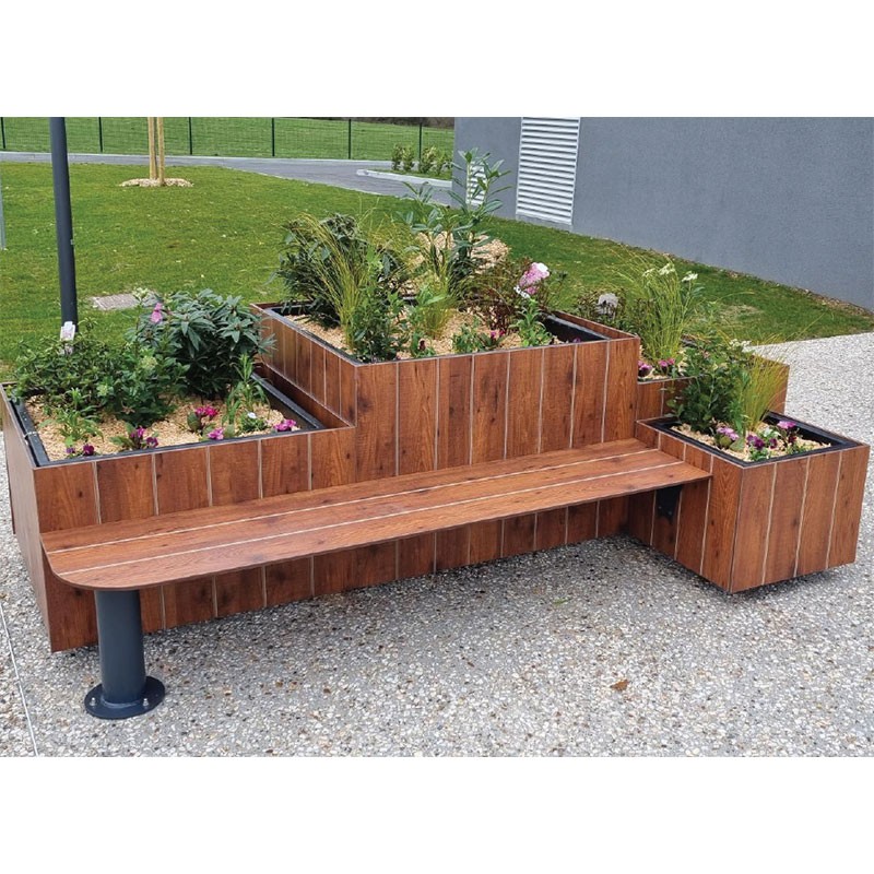 Jardinières avec banc intégré
